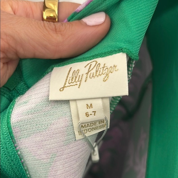 NWT Lilly Pulitzer Green and Purple Floral Dress - Picture 3 of 7